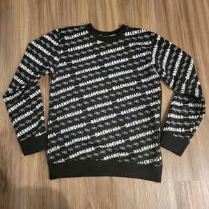 Balenciaga Monogram Black and White Crewneck